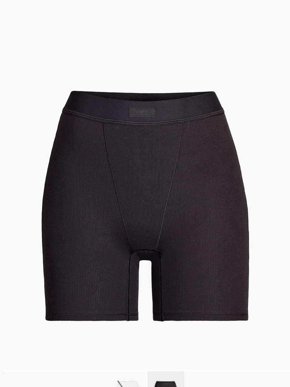 SKIMS Black Ribbed Bike Shorts